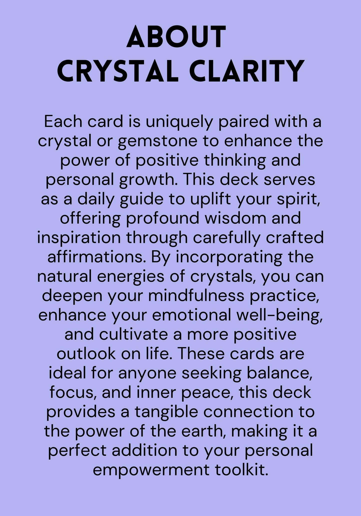 Crystal Clarity Affirmation Card Deck